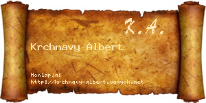 Krchnavy Albert névjegykártya